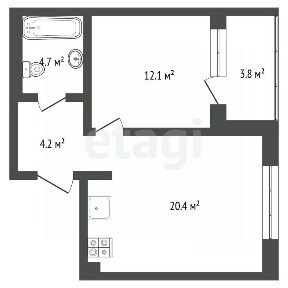 Продается 1-комн. квартира, 41,3 м²