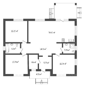 Продается 1-этажный коттедж, 135 м²