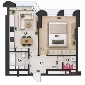 Продается 1-комн. квартира, 49,1 м²
