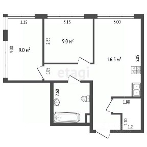 Продаются 2-комн. апартаменты, 49,1 м²