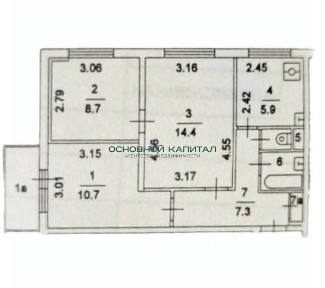 Продается 3-комн. квартира, 50,4 м²