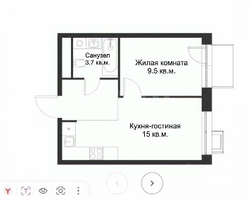 Продается 2-комн. квартира, 33 м²
