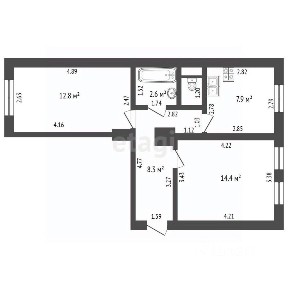 Продается 2-комн. квартира, 54,5 м²