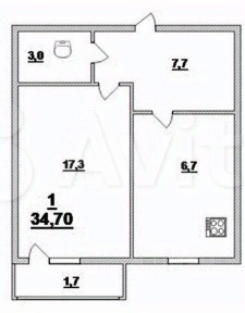 Продается 1-комн. квартира, 34,7 м²