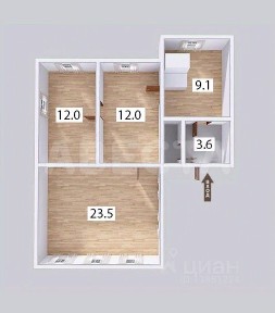 Продается 1-этажный дом, 56,6 м²