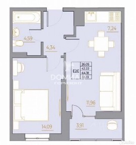 Продается 2-комн. квартира, 46,1 м²