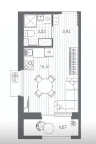 Продается студия, 24,2 м²