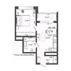 Продается 1-комн. квартира, 34 м²
