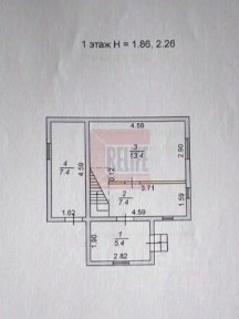 Продается 2-этажный дом, 48,5 м²