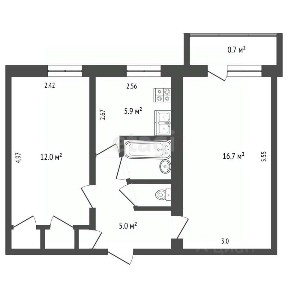 Продается 2-комн. квартира, 41,6 м²