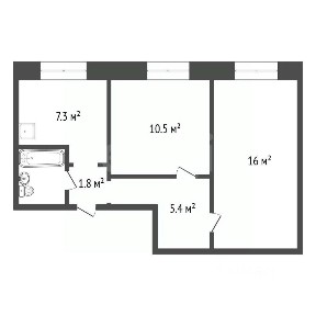 Продается 2-комн. квартира, 46 м²
