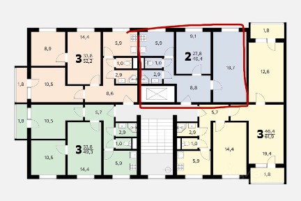 Сдается 2-комн. квартира, 45,7 м²