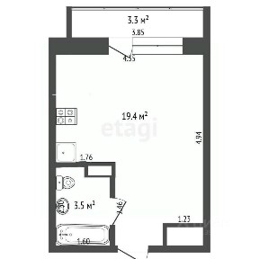 Продается студия, 24 м²