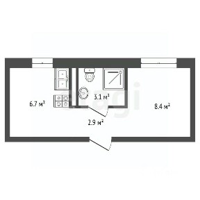 Продается студия, 21,1 м²