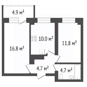 Продается 2-комн. квартира, 59,4 м²