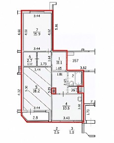 Продается 2-комн. квартира, 62,1 м²