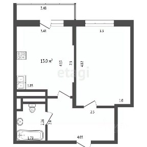 Продается 1-комн. квартира, 43 м²
