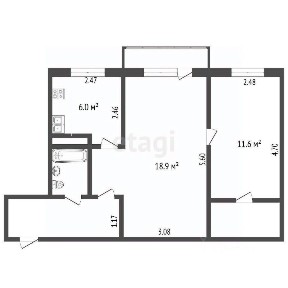 Продается 2-комн. квартира, 44,5 м²