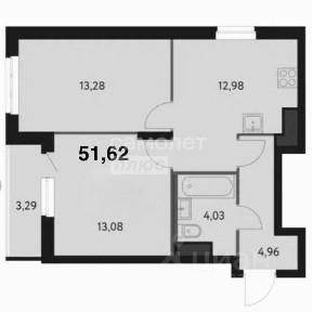 Продается 2-комн. квартира, 51,62 м²