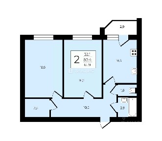 Продается 2-комн. квартира, 61,9 м²