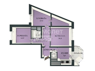 Продается 3-комн. квартира, 74,6 м²