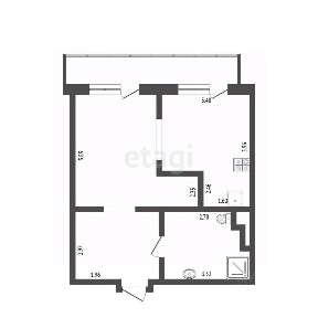 Продается 1-комн. квартира, 59,5 м²
