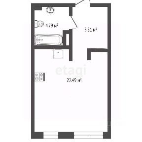 Продается студия, 33,2 м²