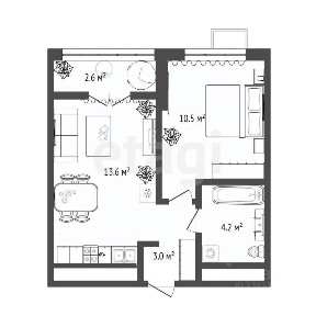 Продается 1-комн. квартира, 33,9 м²