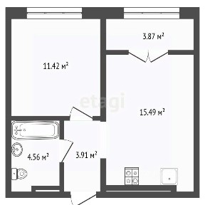 Продается 1-комн. квартира, 37,32 м²