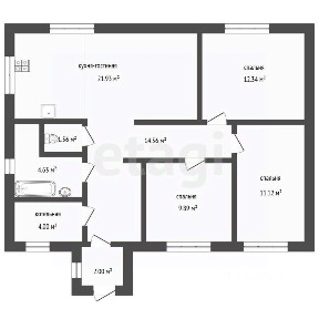 Продается 1-этажный дом, 92 м²