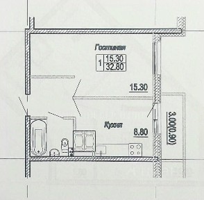 Продается студия, 32,9 м²