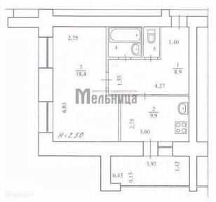 Продается 1-комн. квартира, 41,4 м²
