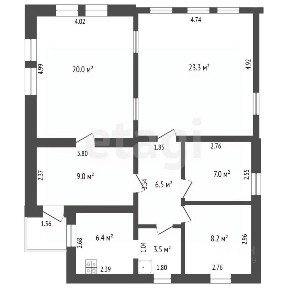 Продается 1-этажный дом, 83,9 м²
