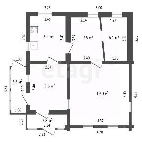 Продается 1-этажный дом, 55,8 м²
