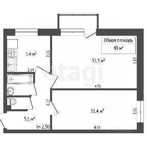 Продается 2-комн. квартира, 40 м²