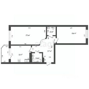 Продается 2-комн. квартира, 56,1 м²