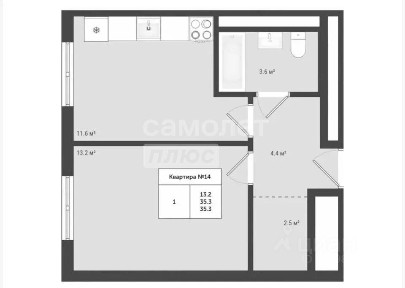 Сдается 1-комн. квартира, 35,3 м²