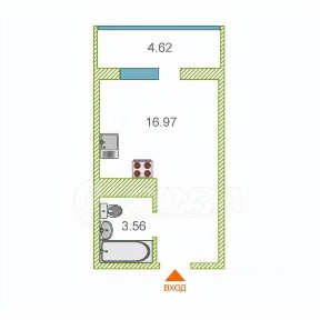 Продается студия, 24 м²
