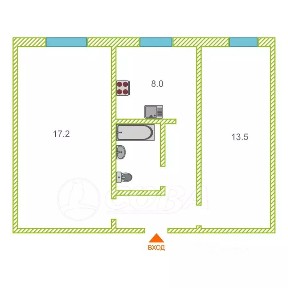 Продается 2-комн. квартира, 42,8 м²