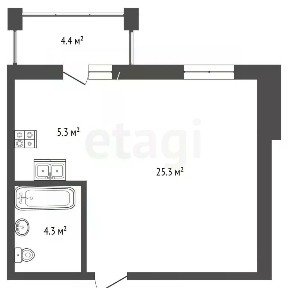Продается студия, 34,8 м²