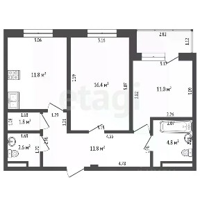 Продается 2-комн. квартира, 61 м²