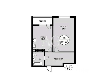 Продается 1-комн. квартира, 42,1 м²