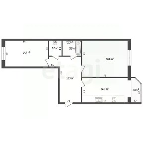 Продается 2-комн. квартира, 72,9 м²