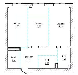 Продается 2-комн. квартира, 83,5 м²