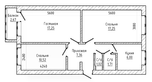 Продается 3-комн. квартира, 60,3 м²