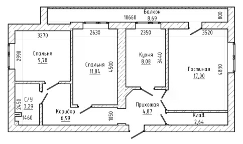 Продается 3-комн. квартира, 70 м²