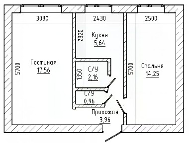 Продается 2-комн. квартира, 43,9 м²