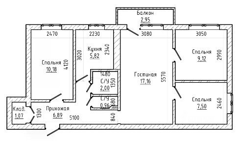 Продается 4-комн. квартира, 59 м²