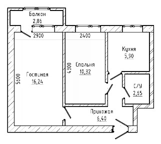 Продается 2-комн. квартира, 42,8 м²