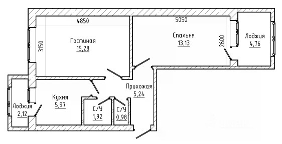 Продается 2-комн. квартира, 50 м²